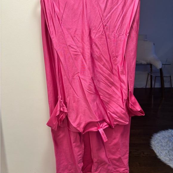 SKIMS Shine Spandex Jersey Maxi Dress in Hot Pink - Picture 3 of 6